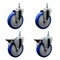 Service Caster 5 Inch Blue Polyurethane 12 MM Threaded Stem Caster Set 2 Brakes SCC SCC-TS20S514-PPUB-BLUE-M1215-2-PLB-2 - alternate 1